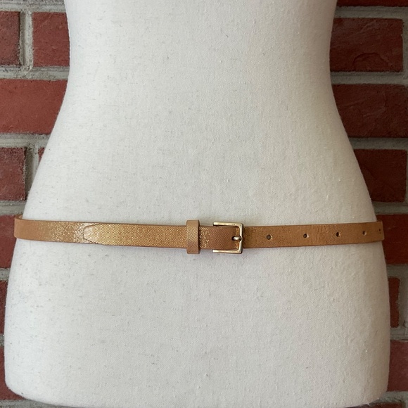 J.Crew Metallic Gold Leather Adjustable Belt Size M NEW - Picture 8 of 12